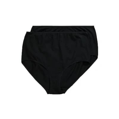 Abbildung von Ulla Popken Damen 2er Pack Maxislip, Cotton Modal 831820 Unterwäsche, schwarz, 50 52