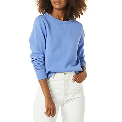 Abbildung von Amazon Essentials Damen Sweatshirt aus French Terry Fleece mit Rundhalsausschnitt (Erhältlich in Übergröße), Blau, XXL
