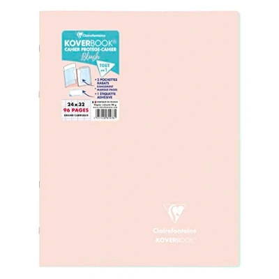 Abbildung von Clairefontaine 981478C Heft Koverbook BLUSH geheftet Umschlag aus PP zweifarbig blickdicht 24x32cm 48 Blatt, französische Lineatur Rosa/Minzgrün, 1 Stück