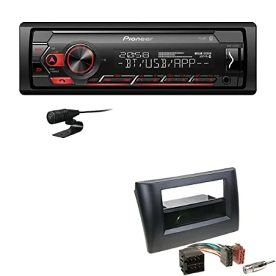 Abbildung von Pioneer MVH S320BT 1 DIN Bluetooth Autoradio USB FLAC Spotify mit Einbauset passend für FIAT Stilo 2001 2008 schwarz