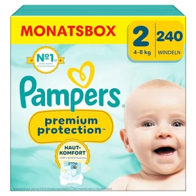 Abbildung von Pampers® Windeln Premium Protection Größe 2 (4 8kg) für Neugeborene (0 3 Monate)