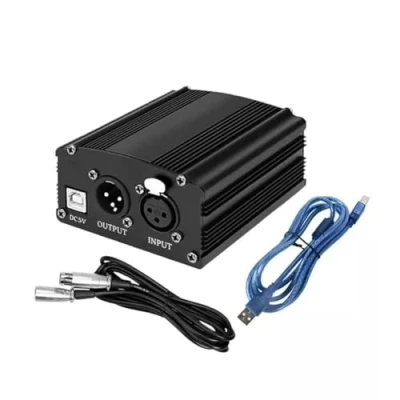Abbildung von Rhghfujhgy 1 Kanal 48 V Phantomspeisung mit 3 Poligem XLR Mikrofonkabel für Kondensatormikrofon Musikaufzeichnungsgeräte