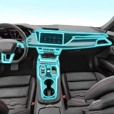 Abbildung von LAVIYE Auto Innenraum Mittelkonsole Transparent PPF TPU Schutzfolie Anti Kratz Reparaturfolie Nachrüstung,Für Audi RS e tron GT 2021 2023