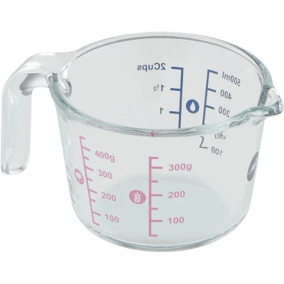 Abbildung von Emsa Messbecher &quot;Prep&amp;Bake&quot;, Glas, (1), doppelte Skalierung f. feste &amp; flüssige Zutaten, Ausgießlippe