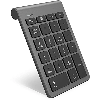 Abbildung von Rytaki 【Verbesserte Version】 Bluetooth Ziffernblock, Ultra Dünn Kabellos Externer Nummernblock 22 Tasten Wireless Numpad für Laptop, Tablet, Notebook, PC, Desktop und mehr