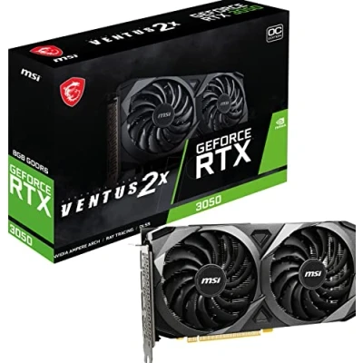 Abbildung von MSI GeForce RTX 3050 Ventus 2X 8G OC Gaming Grafikkarte NVIDIA 3050, 8 GB DDR6 Speicher