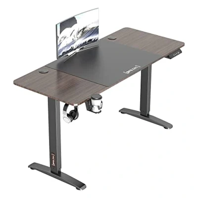 Abbildung von pro.tec Schreibtisch, Salinas Höhenverstellbarer Tisch 140x60 aus Alu Walnuss Optik