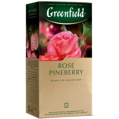 Abbildung von GREENFIELD ROSE PINEBERRY NEU AROMATISIERTER SCHWARZER TEE Schwarztee, Hibiskus, Erdbeeren 25 beutel