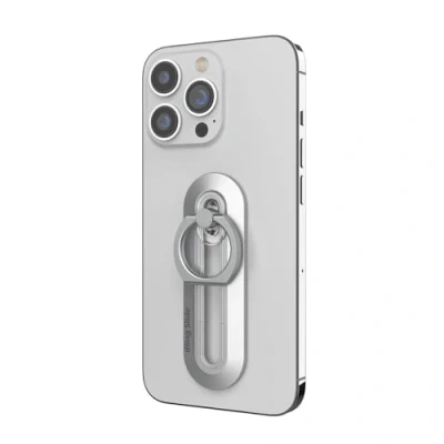 Abbildung von iRing Slide Secure Phone Case Support Accessory Holder Finger Stand Compatible with Wireless Charging Glacier Silver