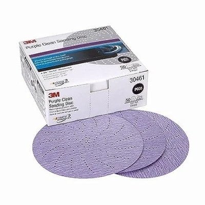 Abbildung von 3M Hookit Purple Clean Schleifscheibe, 30461, 5 Zoll, P600, 50 Scheiben pro Karton