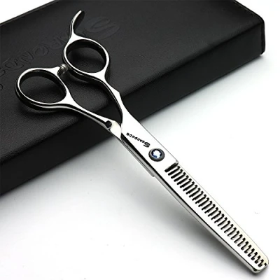 Abbildung von 6 Zoll linke Hand Friseur, Japan professionelle Haar Schere, Friseurschere, Friseur dünnen mehrfarbige optionale (6 dünne Schere C)