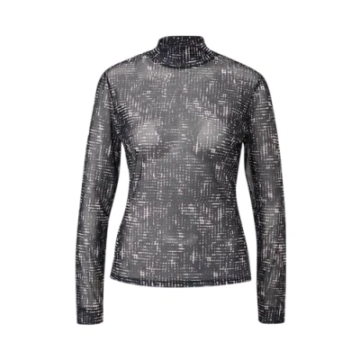 Abbildung von comma casual identity MIT Stehkragen Langarmshirt, Damen, Größe: 42, Schwarz