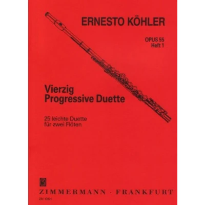 Abbildung von Vierzig Progressive Duette: 25 leichte Duette. Heft 1. op. 55. 2 Flöten.