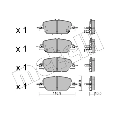 Abbildung von METELLI 22 1154 0 Bremsbelagsatz mit akustischer Verschleißwarnung HONDA: CR V 5