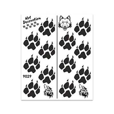 Abbildung von 4R Quattroerre.it 9029 Sticker Aufkleber Pfoten Wolf, Schwarz, 20 x 24 cm