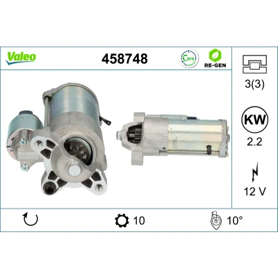 Abbildung von VALEO 458748 Anlasser 12 2,2 10 FORD: S Max Mk1, MONDEO 4 Turnier, Galaxy Mk2 MPV