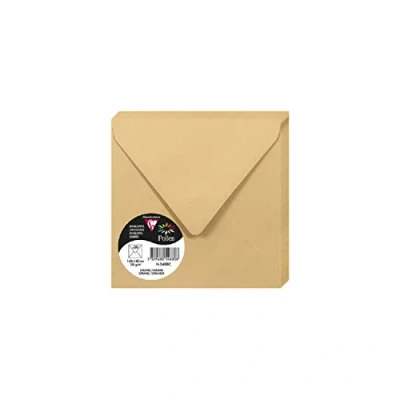 Abbildung von Clairefontaine 5488C Packung mit 20 Umschläge Pollen in Format 140 x mm, 120g, ideal für Einladungen und Korrespondenz, Karamel, 1 Pack