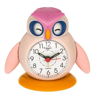 Abbildung von Eichmüller Kinderwecker Eule rosa Analogwecker mit Alarm Snooze und Licht