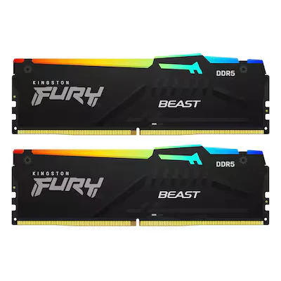 Abbildung von Kingston FURY Beast Schwarz RGB EXPO 32GB (2x16GB) 6000MT/s DDR5 CL36 DIMM Desktop Gaming Speicher Kit mit 2 KF560C36BBE2AK2 32