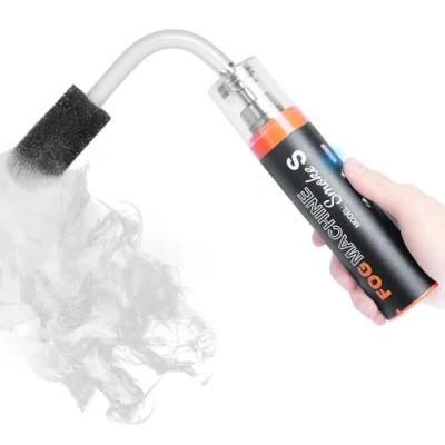 Abbildung von LENSGO Smoke S hand nebelmaschine mini, Tragbare Rauchmaschine mit Fernbedienung Fogger für Fotografie, Veranstaltungen im Freien, Partys, Bühneneffekte, Halloween, Desinfektion oder Hochzeiten