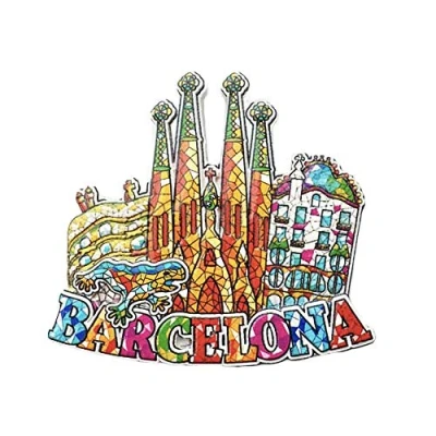 Abbildung von Mosaik 3D Barcelona Spanien Kühlschrank Magnet Tourist Souvenirs Handarbeit Harz Handwerk Magnetischen Aufkleber Home Küche Dekoration Reise Geschenk