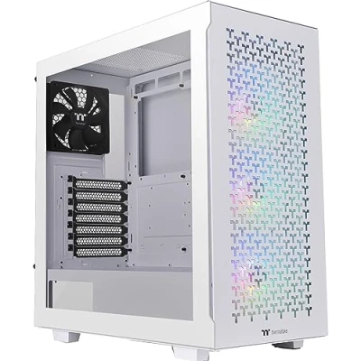 Abbildung von Thermaltake V350 TG ARGB Air Snow PC Chassis Mid Tower ATX Gehäuse 4mm gehärtetes Glas 4X Lüfter inkl. White