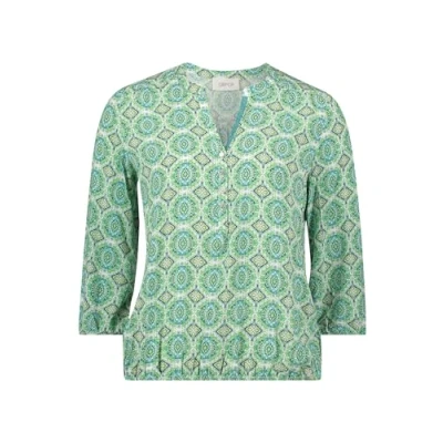 Abbildung von Cartoon Casual MIT Muster Bluse, Damen, Größe: 34, Green blue
