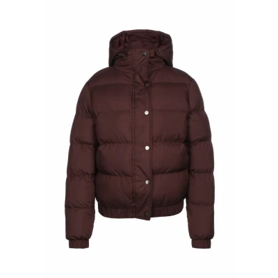 Abbildung von Urban Classics Hooded Puffer Winterjacke, Damen, Größe: Large, Cherry