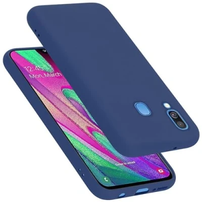 Abbildung von Cadorabo Hülle kompatibel mit Samsung Galaxy A40 Silikon Handyhülle für Case aus flüssigem kratzfeste und stoßfeste dünne TPU Schutzhülle LIQUID BLAU
