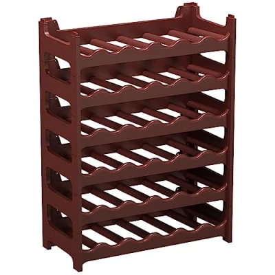 Abbildung von ARTECSIS Weinregal stapelbar Kunststoff für 36 Flaschen, stabiles Flaschenregal in Gastronomie Qualität, modular erweiterbar, Braun