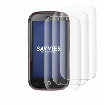 Abbildung von Savvies 4 Stück Full Screen Schutzfolie für Unihertz Jelly Star Cover Displayschutz Folie [3D Curved, Transparent, Anti Fingerabdruck]