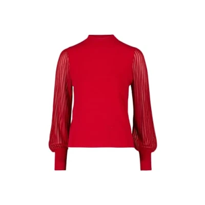 Abbildung von zero Rollkragen Transparente ÄRMEL Strickpullover, Damen, Größe: 42, Savvy red
