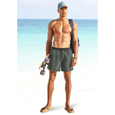 Abbildung von Bench Badeshorts, Herren, Größe: Small, Oliv schwarz