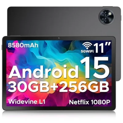 Abbildung von DOOGEE U11 Pro Android 15 Tablet 11 Zoll, 30GB RAM+256GB ROM (2TB TF) 8580mAh, 90Hz Display, Netflix 1080P, Unisoc T7200 Octa Core PC, 13MP+5MP, 5G WiFi/Widevine L1/ GPS/Face ID/OTG [2025]