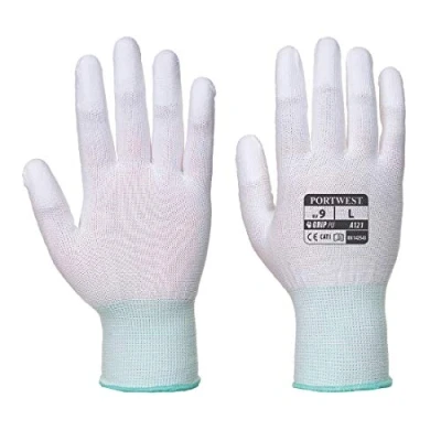 Abbildung von Portwest PU Fingerkuppen Handschuh, Größe: M, Farbe: Weiß, A121WHRM