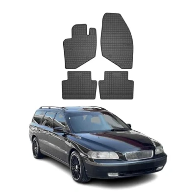 Abbildung von Fußmatten Automatten kompatibel mit Volvo V70 II 2000 2007 OMAC Antirutsch Gummimatten 3D Schwarz