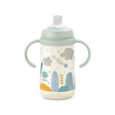 Abbildung von Suavinex, Trinklernbecher ab 6 Monaten, Schnabeltasse Baby, Auslaufsicherer Kinderbecher mit Silikon Weichem Trinkschnabel, Ergonomische Griffe, Trainer Cup Anti Colic Ventil, 270 ml, Dreams Blue