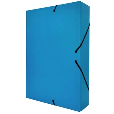 Abbildung von Raylu Paper Projektmappe Matt A4 mit 7 cm Rückenbreite, stabile Kartonmappe und Verschluss Gummibändern für Schulprojekte oder Büro, Aktenordner Größe 34 x 24 (Blau)