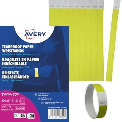 Abbildung von 500 neongrüne reißfeste Tyvek® Papierarmbänder