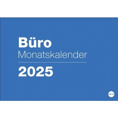 Abbildung von Büro Monatsplaner 2025: Praktischer Wandplaner mit großer Monatsübersicht. Wandkalender DIN A4. Kalender Notizfeld und Schulferien. (Bürokalender Heye)