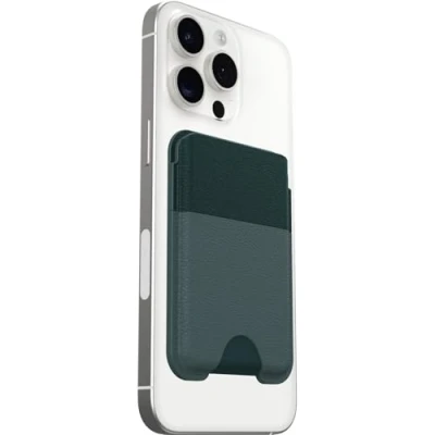Abbildung von OtterBox Symmetry Cactus Leather Wallet für MagSafe, Soft Touch mit 2 3 Fächern Karten, Starke magnetische Ausrichtung und Befestigung MagSafe Produkten, kompatibel iPhone, Grün