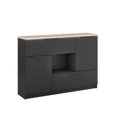 Abbildung von Vicco Kommode Betti, Anthrazit/Sonoma, 120 x 83.6 cm 2x Tür, Schublade und 1x...