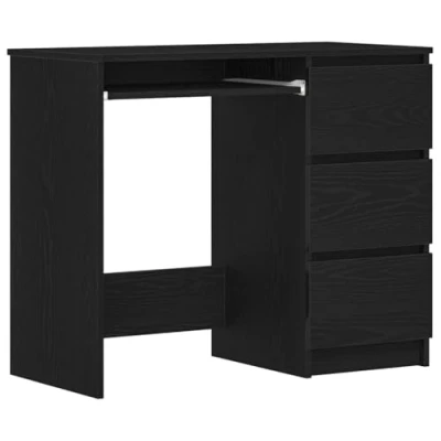 Abbildung von vidaXL Schreibtisch Schwarz Eichen Optik 90x45x76 cm Holzwerkstoff, Tisch, Bürotisch, Computertisch, Tische, Arbeitstisch, Büroschreibtisch, Büromöbel