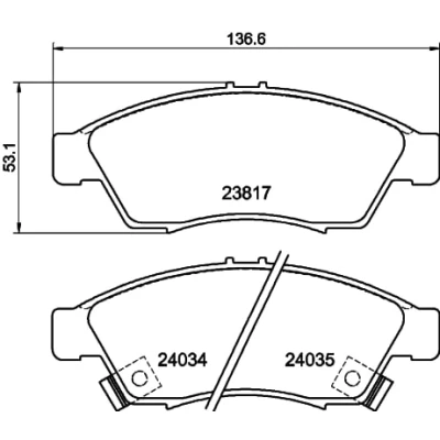 Abbildung von HELLA 8DB 355 011 081 Bremsbelagsatz mit akustischer Verschleißwarnung SUZUKI: Liana Schrägheck, Limousine