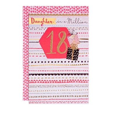 Abbildung von Hallmark Geburtstagskarte zum 18. Geburtstag für Tochter modernes gemustertes Design