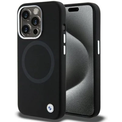 Abbildung von CG MOBILE BMW BMHMP15XSILBK2 Hülle für iPhone 15 Pro Max 6.7&quot; Schwarz Signature Liquid Silicone