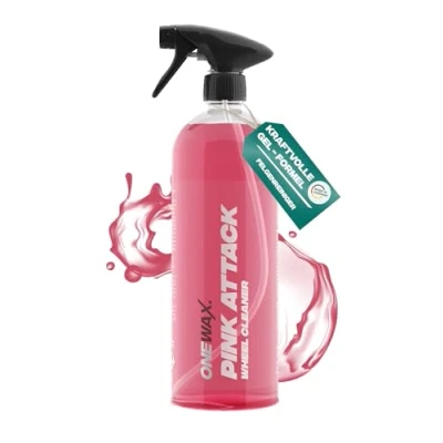 Abbildung von OneWax Pink Attack Felgenreiniger 1x 750ml Sprühflasche pH neutral Säurefrei für alle Felgen mit Wirkindikator