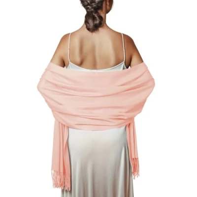 Abbildung von Schal Rosa Stola Damen Festlich für Abendkleid Pashmina Schals Tücher Winter