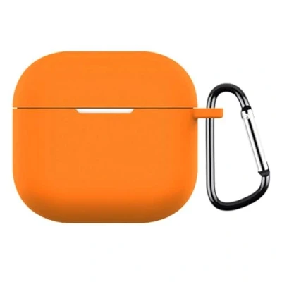 Abbildung von CoverKingz Hülle kompatibel mit AirPods 4 Silikon Schutzhülle Cover Case Tasche Orange