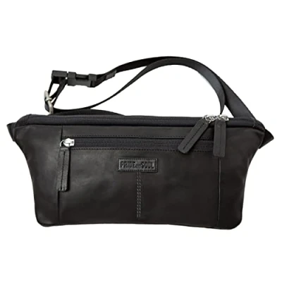 Abbildung von Pride and Soul 47534 Gürteltasche/Hüfttasche Street mit Hauptfach und verstellbarem Gurt, Bag im Querformat, Belt Pouch Clip Verschluss, Taillentasche ca. 33 x 14 3 cm, schwarz